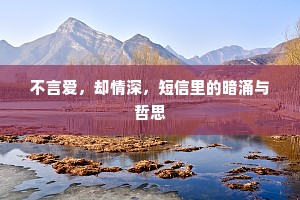 不言爱，却情深，短信里的暗涌与哲思
