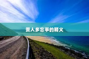 贵人多忘事的释义
