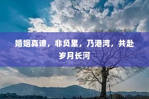 婚姻真谛，非负累，乃港湾，共赴岁月长河