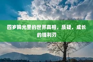 四岁眸光里的世界真相，质疑，成长的锋利刃