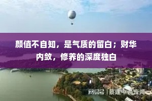 颜值不自知，是气质的留白；财华内敛，修养的深度独白