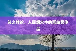 笑之悖论，人间烟火中的稀缺奢侈品