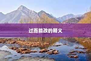 过而能改的释义