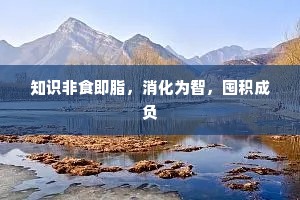 知识非食即脂，消化为智，囤积成负
