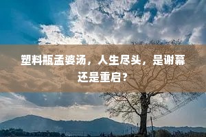 塑料瓶孟婆汤，人生尽头，是谢幕还是重启？
