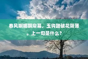 湘水离魂菰叶怨，扬州无梦铜华阙。下一句是什么？