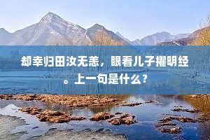 正斜阳淡淡，暮霭昏昏，晚风猎猎。出自哪首诗？