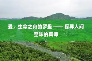爱，生命之舟的罗盘 —— 探寻人间至味的真谛