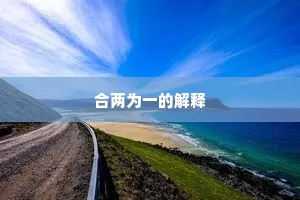合两为一的解释
