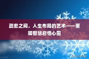 疏密之间，人生布局的艺术——董卿智慧启悟心田