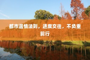 都市温情法则，适度交往，不负重前行