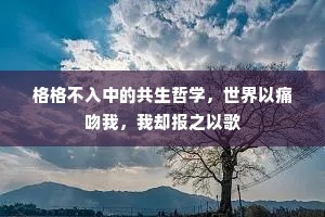 格格不入中的共生哲学，世界以痛吻我，我却报之以歌