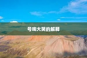 号啕大哭的解释