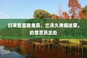 秋色未教飞尽雁，夕阳长是坠疏钟。全诗是什么？