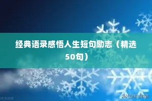 冬天励志语录经典短句（精选40句）