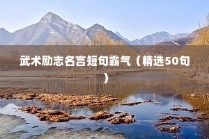 武术励志名言短句霸气（精选50句）