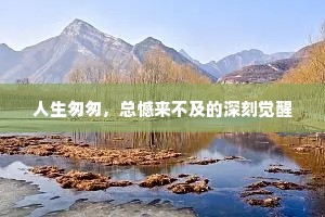 人生匆匆，总憾来不及的深刻觉醒