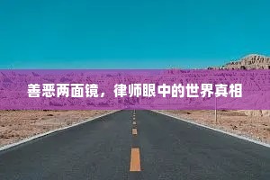 善恶两面镜，律师眼中的世界真相