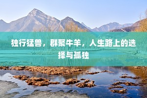 独行猛兽，群聚牛羊，人生路上的选择与孤独