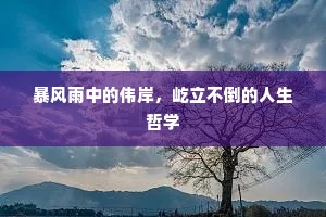 暴风雨中的伟岸，屹立不倒的人生哲学