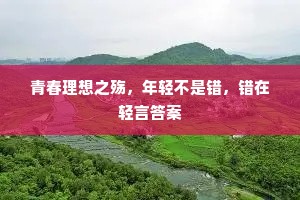 青春理想之殇，年轻不是错，错在轻言答案