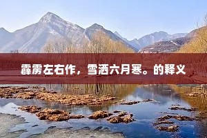 花儿大则不大，有许多、潇洒清奇。的意思及出处