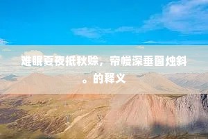 只愁被、撩拨春心，烦恼怎生安著。的意思及出处