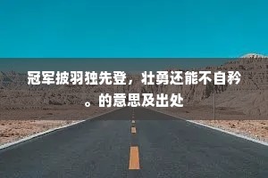 鹏霄万里的成语解释