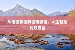 从懵懂装懂到懂而装懵，人生智慧的双面镜