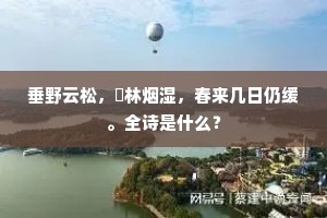 吟成几联肠断诗，说不尽满怀心事。下一句是什么？