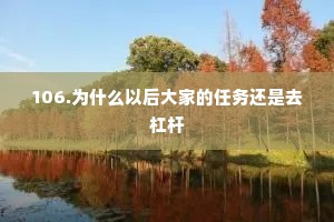 106.为什么以后大家的任务还是去杠杆