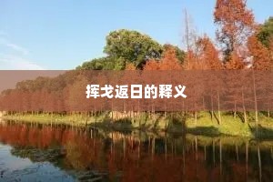 挥戈返日的释义
