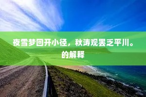 如此而已的成语解释