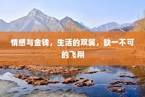 情感与金钱，生活的双翼，缺一不可的飞翔