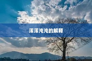 浑浑沌沌的解释