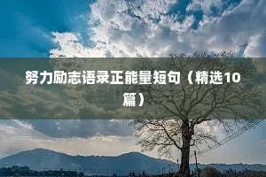 努力励志语录正能量短句（精选10篇）