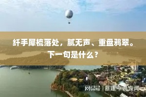 算得流年无奈处，莫将诗句祝苍华。全诗是什么？