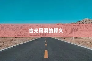 吉光凤羽的释义