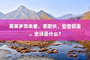 人间谁有□□□，聚散自然惆怅生。的解释