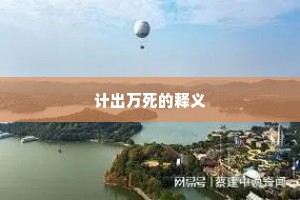 计出万死的释义