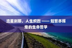 流星刹那，人生炽烈 —— 短暂亦辉煌的生命哲学