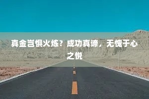 真金岂惧火炼？成功真谛，无愧于心之悦