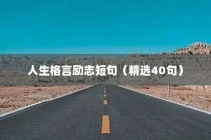 工作宣言励志座右铭（通用40句）