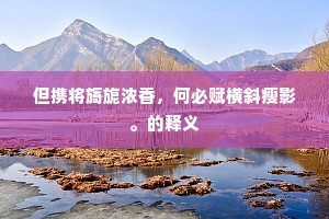 重来别处无人见，芳草斜阳满渡头。的意思及出处