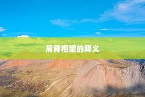 肩背相望的释义
