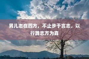 男儿志在四方，不止步于言志，以行践志方为真