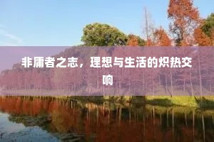 非庸者之志，理想与生活的炽热交响