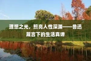 理想之光，照亮人性深渊——鲁迅箴言下的生活真谛