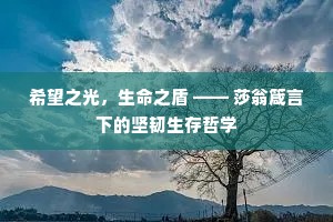 希望之光，生命之盾 —— 莎翁箴言下的坚韧生存哲学