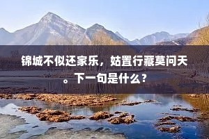 万里家山归养志，数年门馆受恩身。的意思及出处